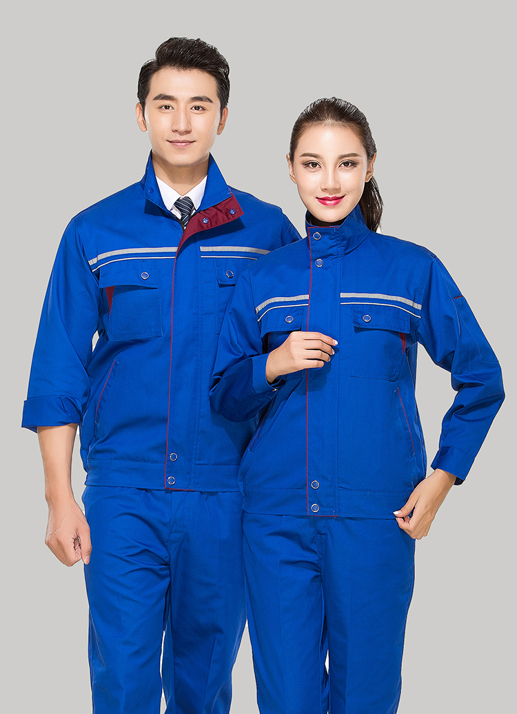 滌棉寶藍色立領拼色拉鏈式反光條工作服長袖套裝GZ-FGT8025 滌棉寶藍色立領拼色拉鏈式反光條工作服長袖套裝GZ-FGT8025