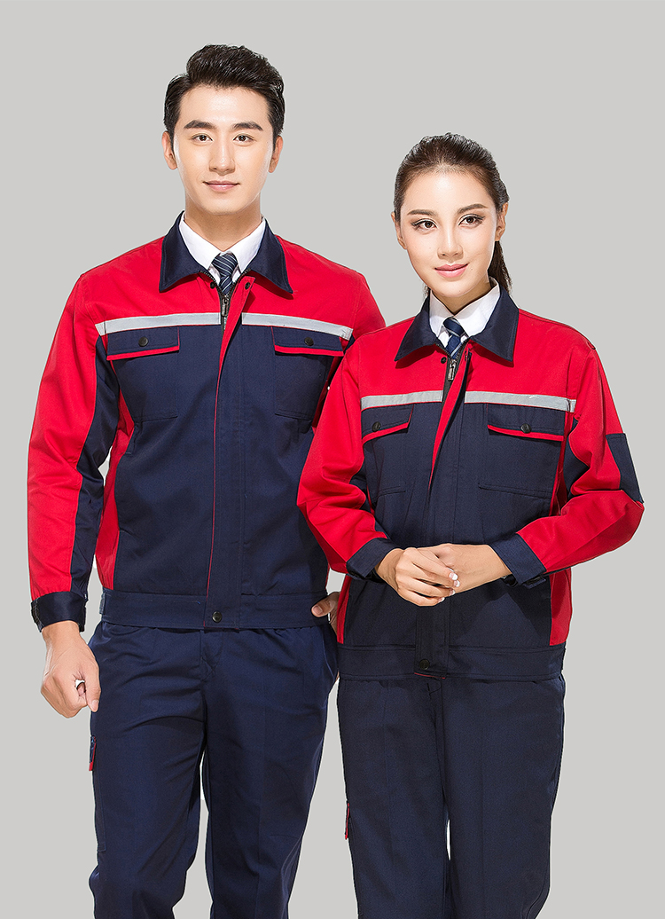 淮南工作服廠家,定做淮南工作服款式藏青色色拼紅色GZ-8012 淮南工作服廠家,定做淮南工作服款式藏青色色拼紅色GZ-8012